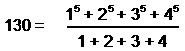 130 expressed in terms of 1, 2, 3, & 4