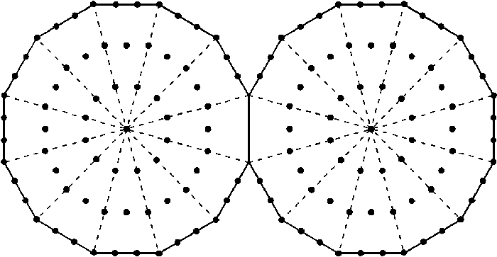 136 yods outside root edge surround centres of two Type A dodecagons