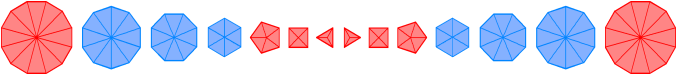 (192+192) geometrical elements in (7+7) separate polygons