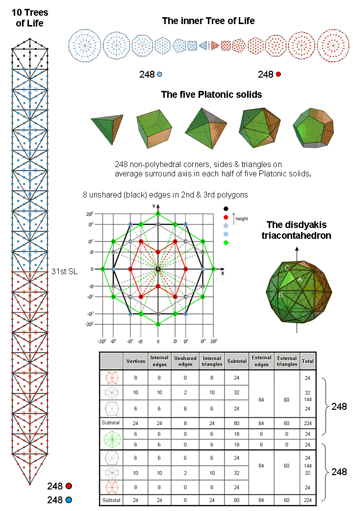 (248+248) in four sacred geometries