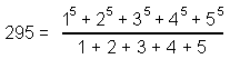 295 in terms of 1,2,3,4,5