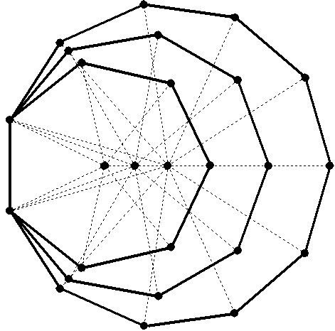 3 enfolded polygons