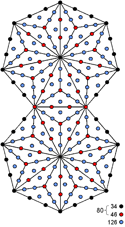 Two joined Type B heptagons embody number of bones in human skeleton