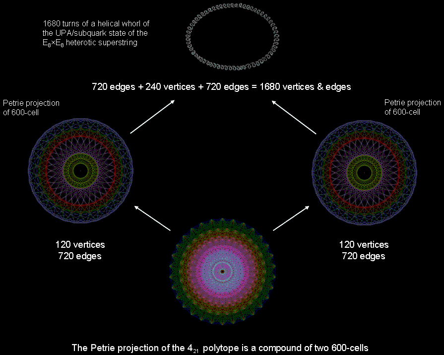 Petrie projection of 421 polytope