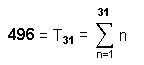 496 as 31st triangular number