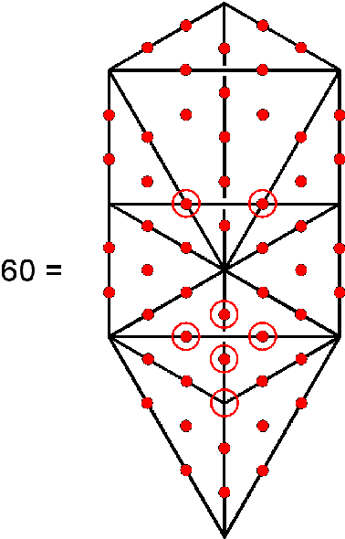 60 hexagonal yods in Tree of Life