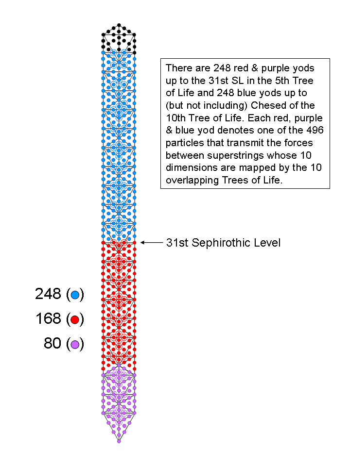 496 yods in 10 Trees of Life