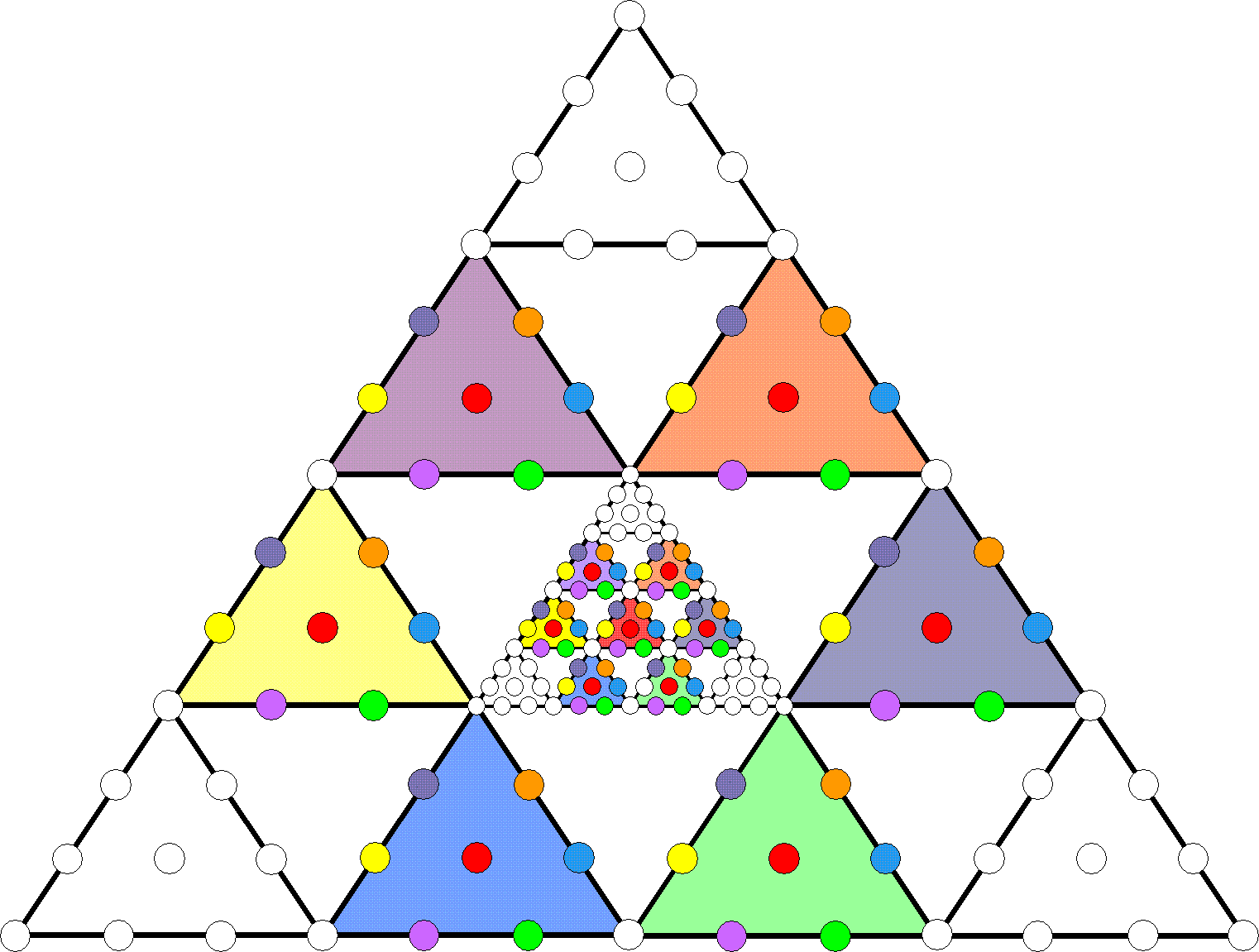 91 hexagonal yods in Cosmic Tetractys