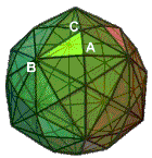 A, B & C vertices in the disdyakis triacontahedron