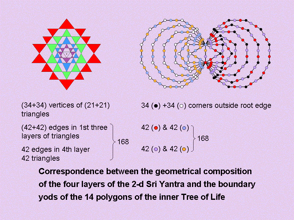 Correspondence between Sri Yantra & inner Tree of Life