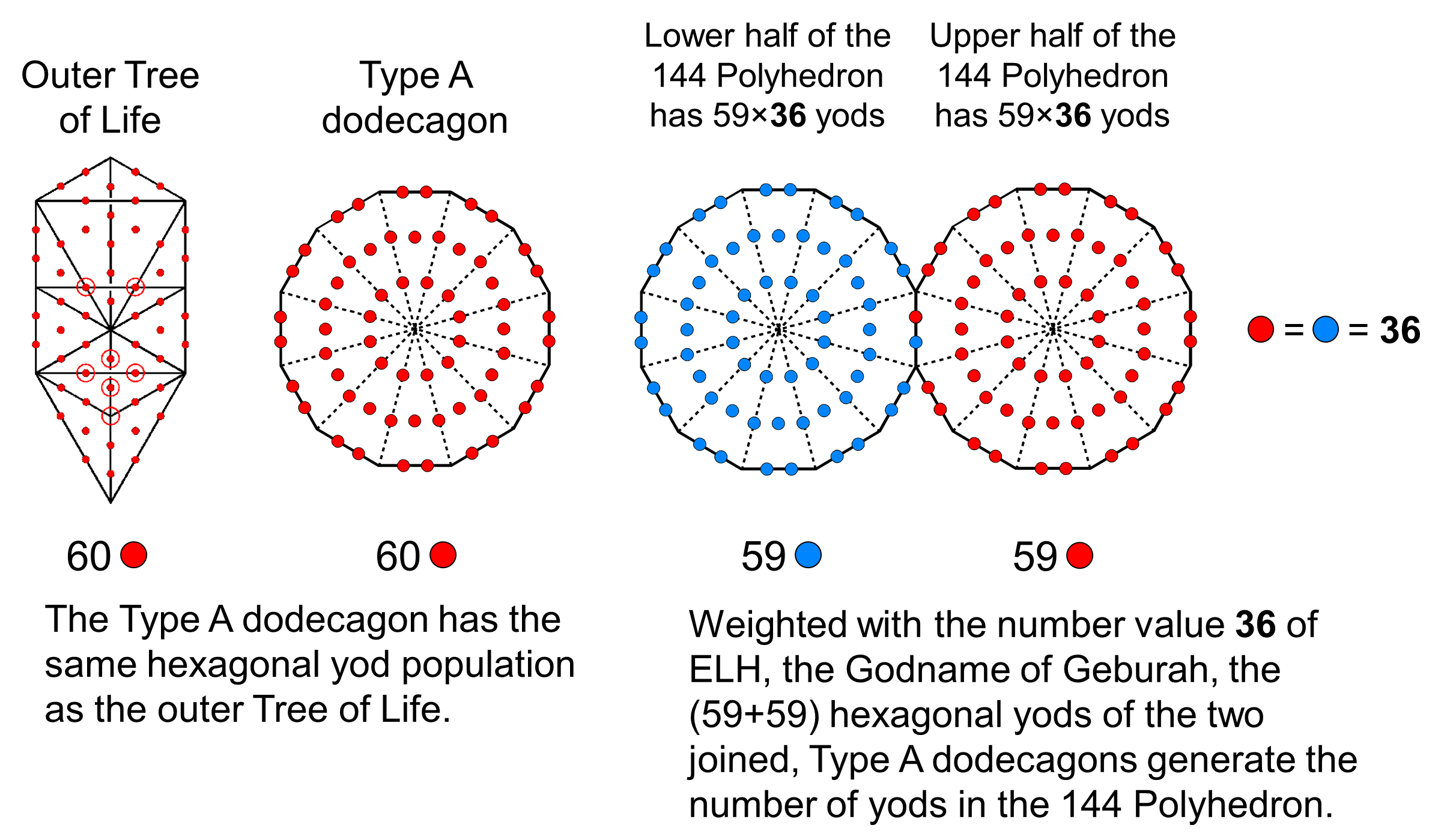 Dodecagonal representation of yod population in 144 Polyhedron