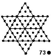 Star of David representation of 73