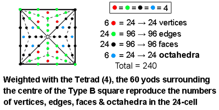 Type B square represents the 24-cell
