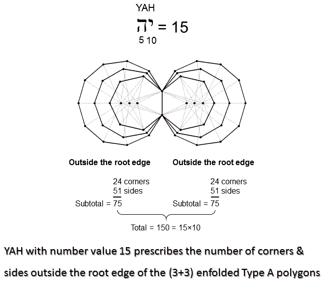 YAH prescribes the (3+3) enfolded Type A polygons