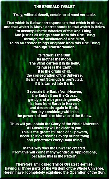 Translation of Emerald Tablet